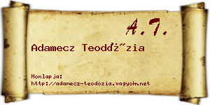 Adamecz Teodózia névjegykártya